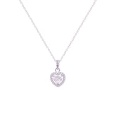 Asfour Crystal Chain Necklace With Heart Pendant In 925 Sterling Silver-ND0403